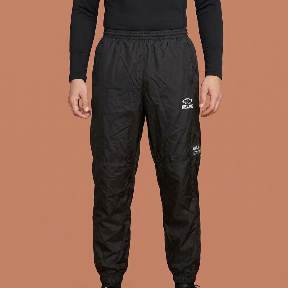 Kelme Performance Soccer Mesh Lined Track Pants Mens XS Black Windbreaker EUC